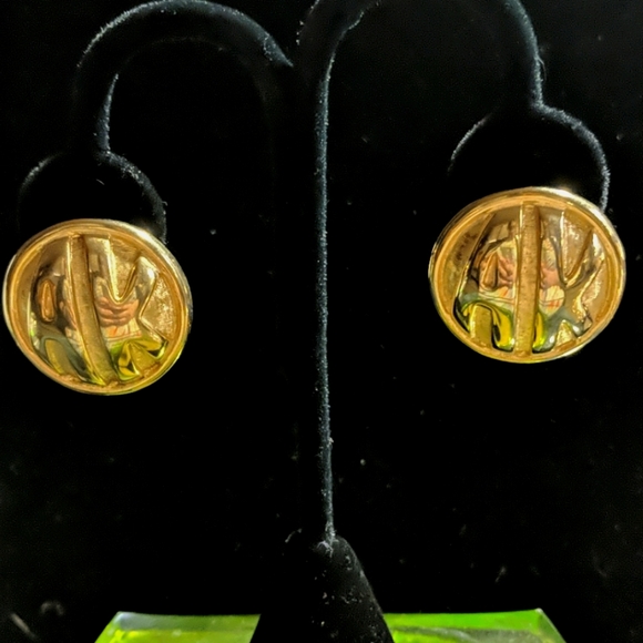 Lot 5 pairs VTG pierced earrings - Picture 2 of 7